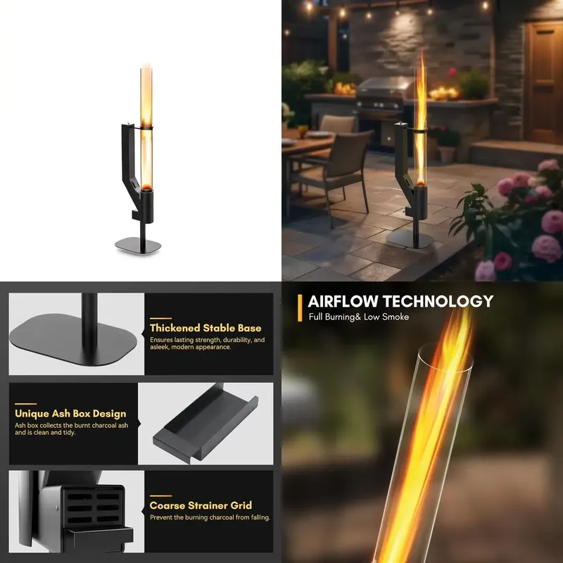 Outdoor Camping Fireplace - 유리 연통이 있는 펠릿 난로, 캠핑
