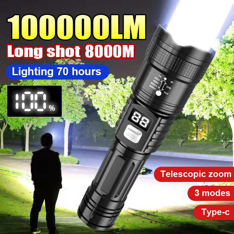 Outdoor Camping Adventure Lamp - 100000LM 초강력 LED 손전등 충전식 LED