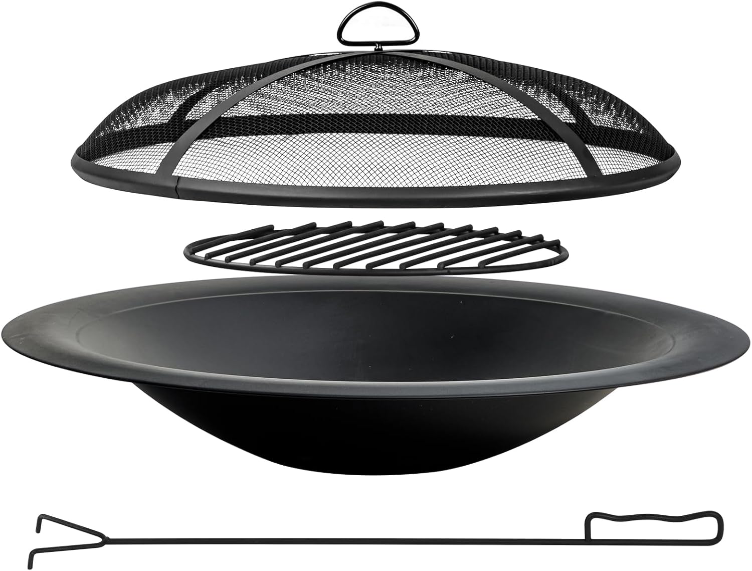 Outdoor Camping Fireplace - 35인치 스틸 화덕 그릇, 헤비 듀티