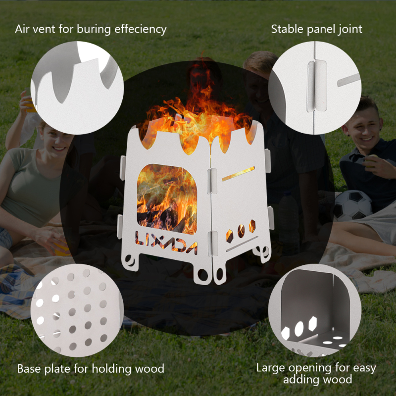 Lixada 티타늄 스테인리스 스틸 야외 캠핑 스토브, - Outdoor Camping Stove Wood 리뷰 및 가격