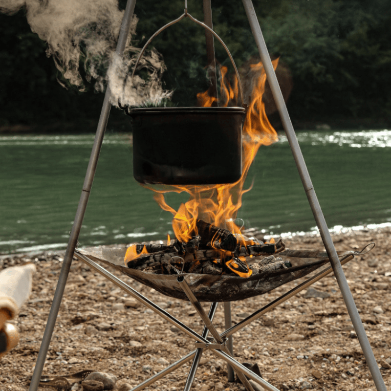 휴대용 접이식 스틸 그리드형 캠핑 화로, 야외 장작 화 - Outdoor Camping Fireplace 리뷰 및 가격
