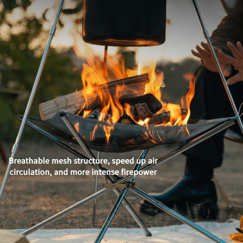 휴대용 접이식 스틸 그리드형 캠핑 화로, 야외 장작 화 - Outdoor Camping Fireplace 리뷰 및 가격