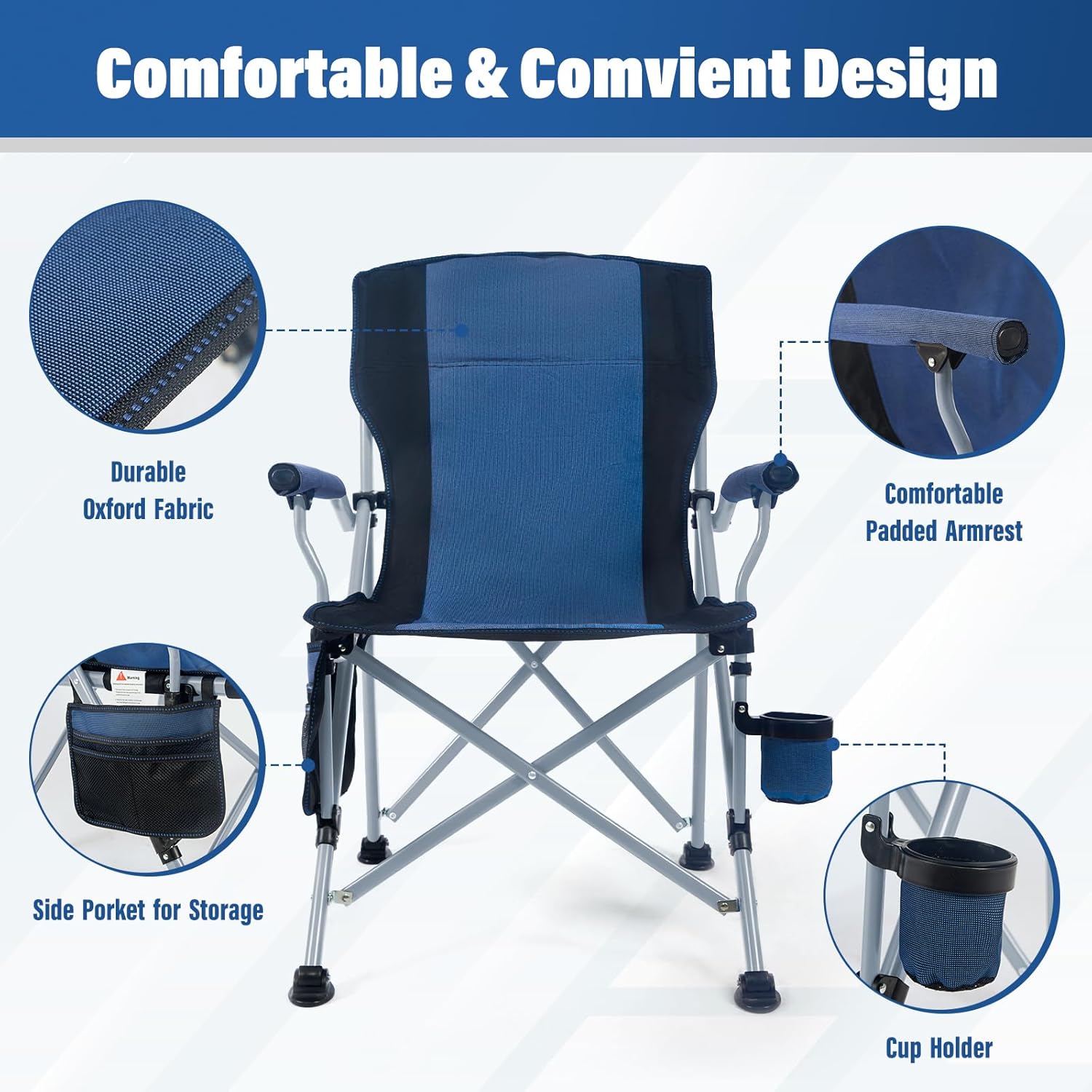 공장 도매 야외 휴대용 접이식 캠핑 의자 컵홀더가 있는 - Outdoor Camping Folding Chair 리뷰 및 가격
