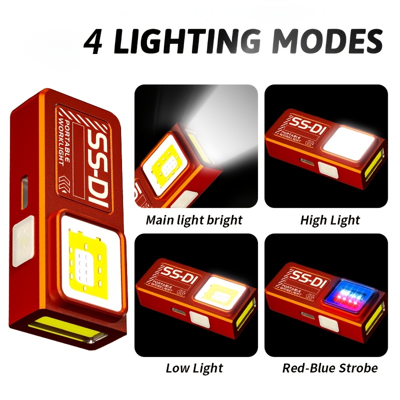 강력한 미니 COB LED 키체인 손전등 USB 충전식 - Outdoor Camping Adventure Lamp 리뷰 및 가격