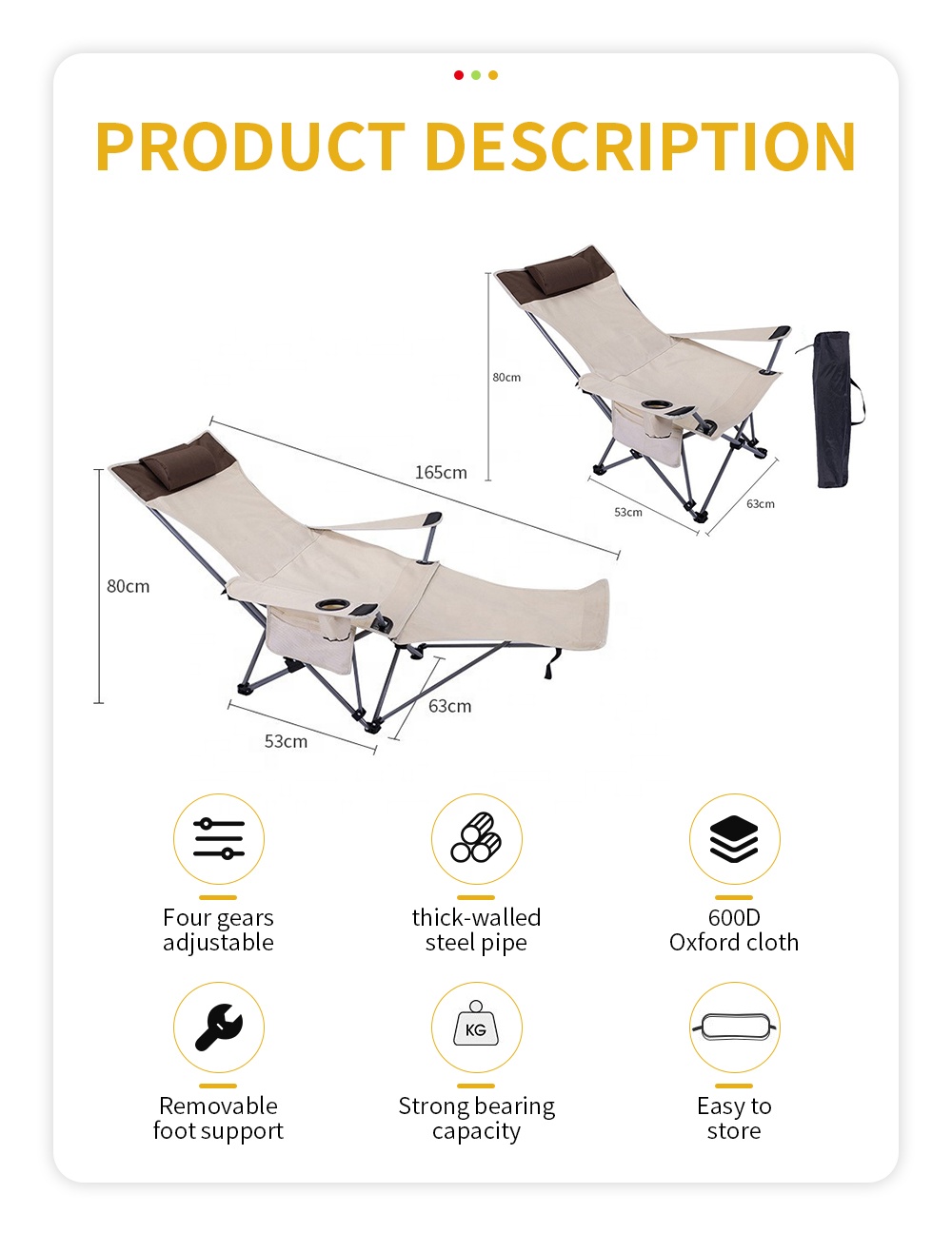 휴대용 접이식 리클라이닝 의자, 가볍고 조절 가능한 야 - Outdoor Camping Folding Chair 리뷰 및 가격