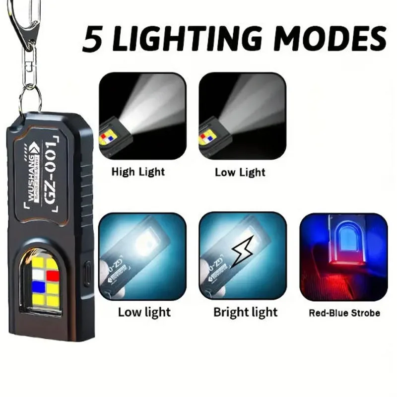 강력한 미니 COB LED 키체인 손전등 USB C 충 - Outdoor Camping Adventure Lamp 리뷰 및 가격