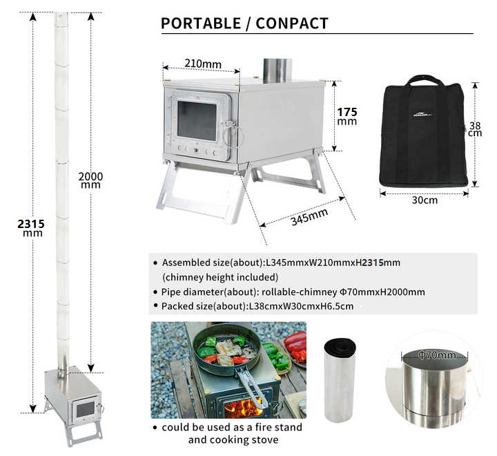 [신제품] 야외용 스테인리스 스틸 스토브, 경량 백팩  - Outdoor Camping Stove Wood 리뷰 및 가격