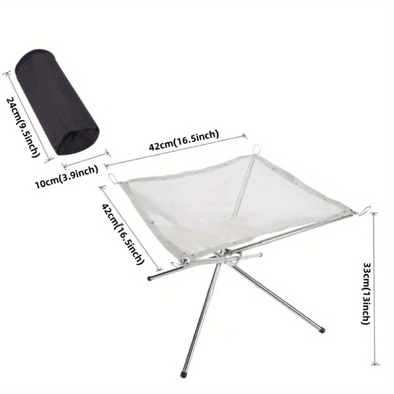 휴대용 접이식 스틸 그리드형 캠핑 화로, 야외 장작 화 - Outdoor Camping Fireplace 리뷰 및 가격