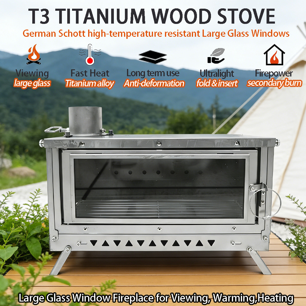 댄헬 T3 티타늄 텐트 스토브, 접이식 나무 난로 초경 - Outdoor Camping Stove Wood 리뷰 및 가격