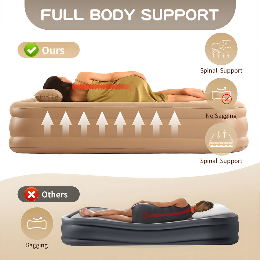 펌프가 내장된 퀸 에어 매트리스 업그레이드된 블로우 업 - Inflatable Mattress 리뷰 및 가격