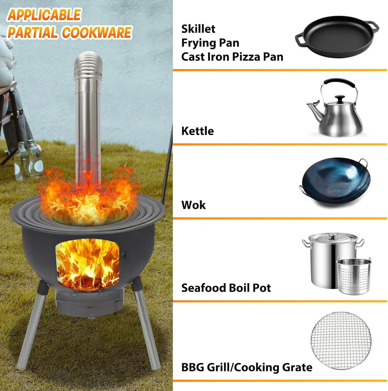휴대용 나무 연소 로켓 스토브 (캠핑 및 하이킹용) - - Outdoor Camping Stove Wood 리뷰 및 가격