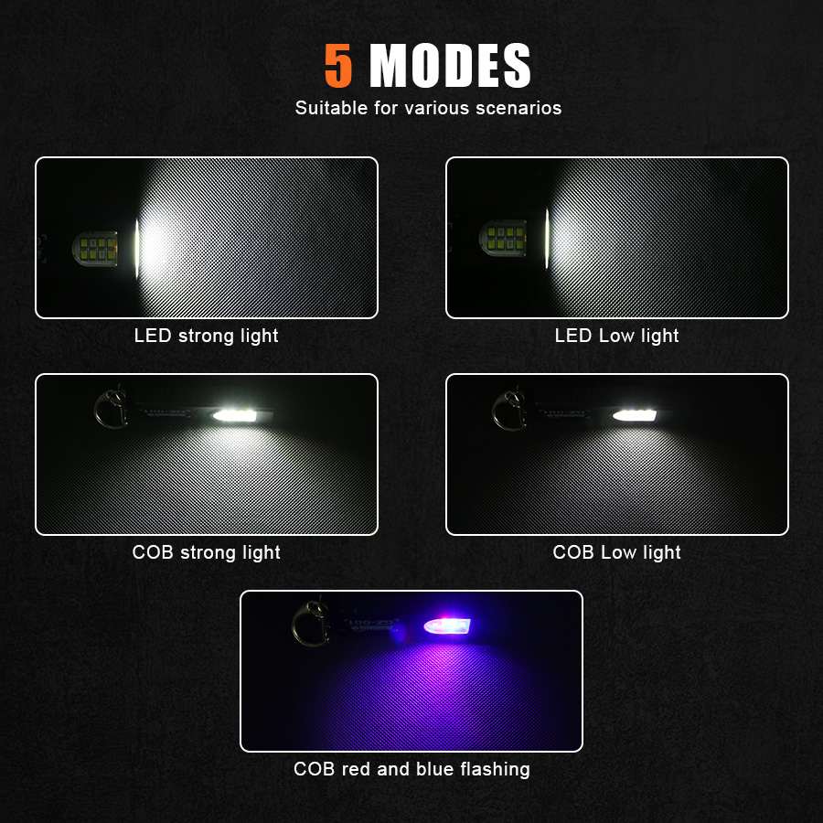 다기능 미니 COB LED 키체인 손전등 USB 충전식 - Outdoor Camping Adventure Lamp 리뷰 및 가격