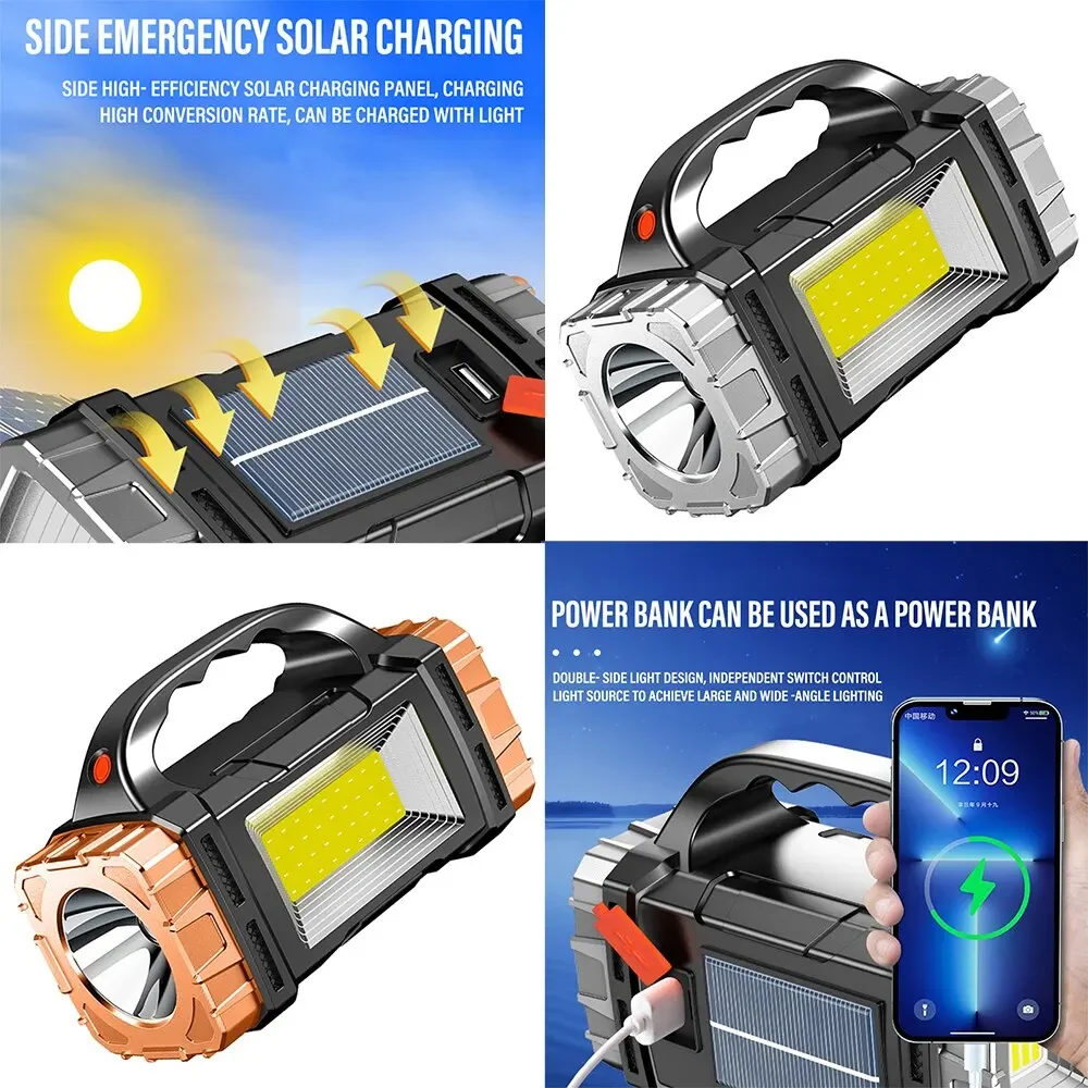 새로운 업그레이드 충전식 고출력 태양광 LED 손전등, - Outdoor Camping Adventure Lamp 리뷰 및 가격