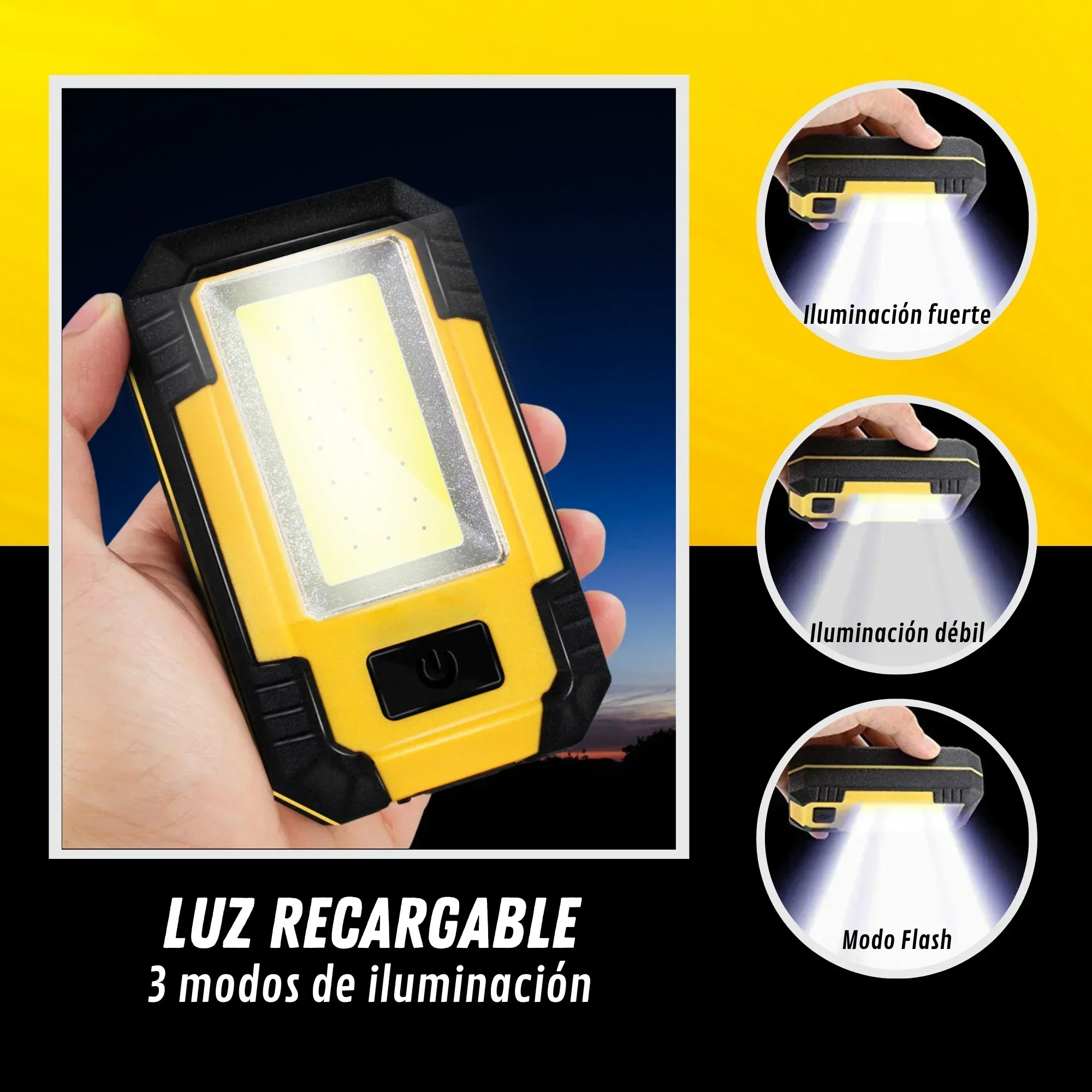 휴대용 4000mAh 충전식 작업등 초강력 COB 손전 - Camping Lantern 리뷰 및 가격