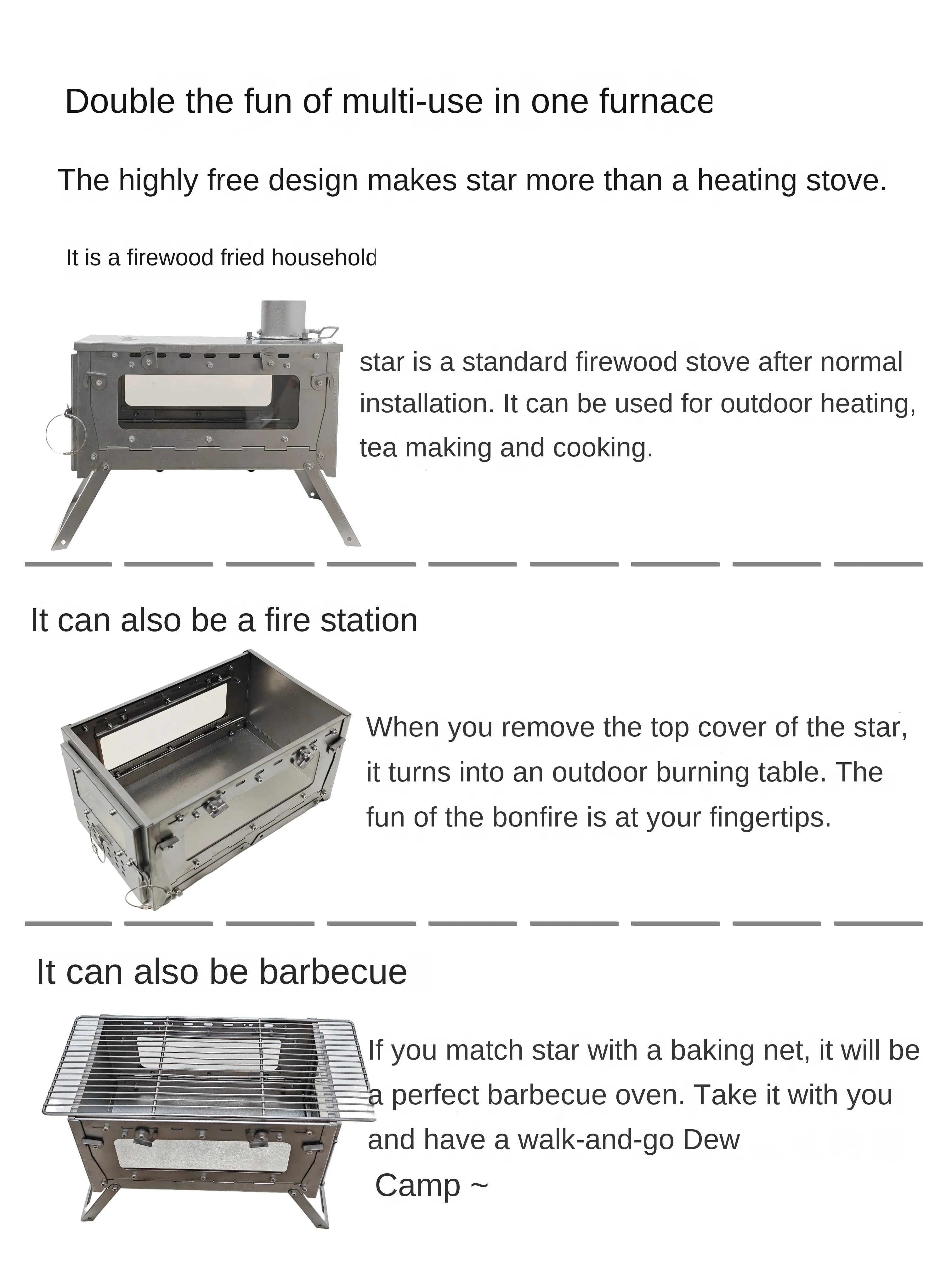 WT 스타 티타늄 합금 접이식 장작 난로, 하이킹 캠핑 - Outdoor Camping Gas Heater 리뷰 및 가격
