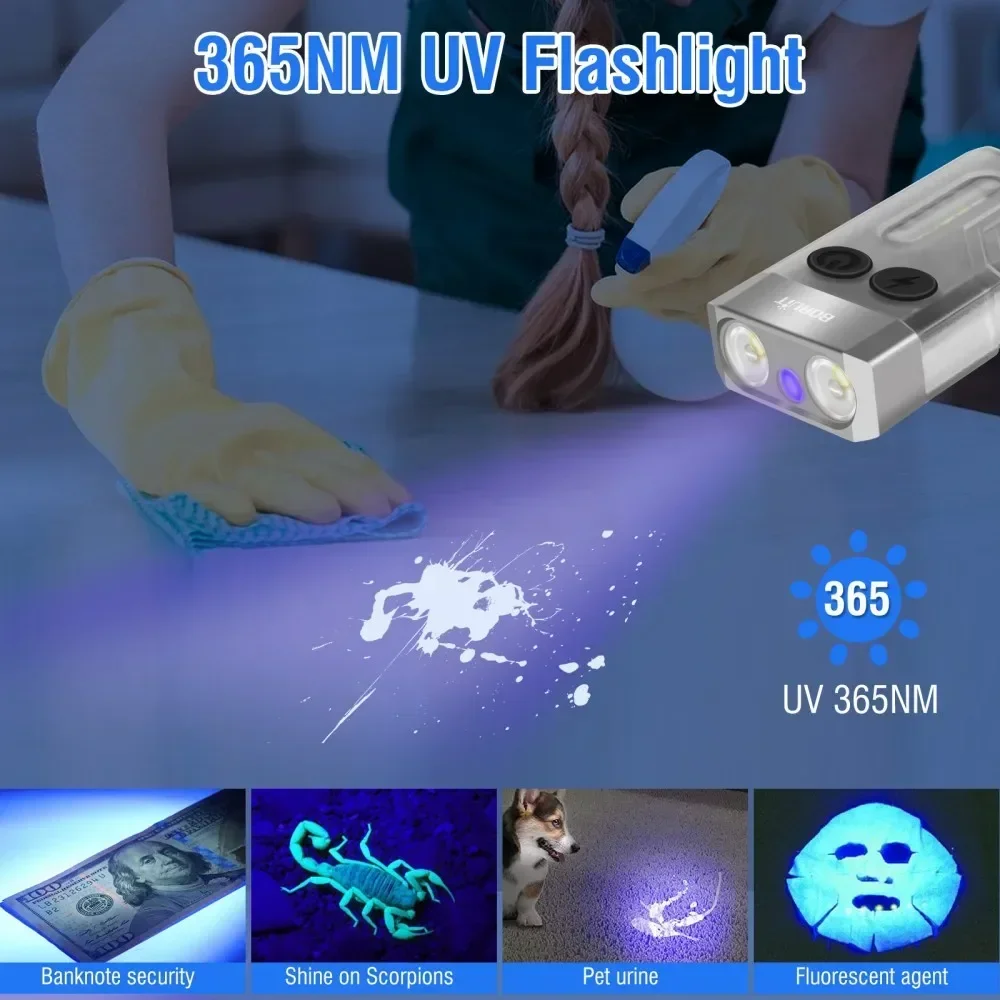 BORUiT V10 키체인 UV LED EDC 형광 플 - Camping Lantern 리뷰 및 가격