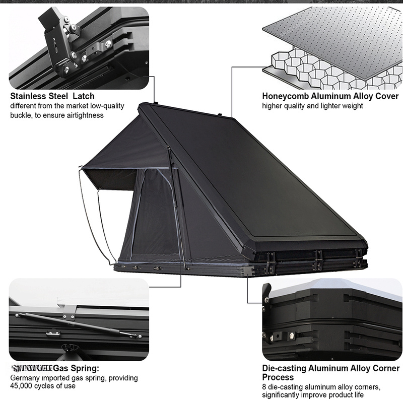 클램프 마운트가 있는 하드 알루미늄 루프탑 텐트, 밴, - Outdoor Camping Van Tent 리뷰 및 가격