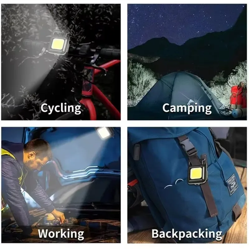 슈퍼 밝은 휴대용 미니 COB 키체인 손전등 충전식 비 - Outdoor Camping Adventure Lamp 리뷰 및 가격
