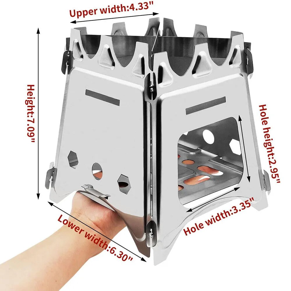 휴대용 캠핑 나무 스토브, 스테인레스 스틸 접이식 경량 - Outdoor Camping Stove Wood 리뷰 및 가격