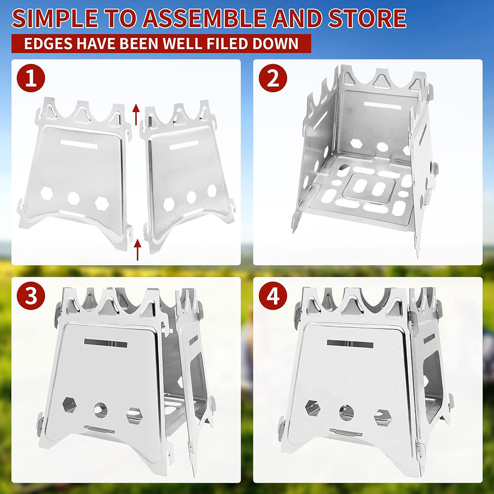 휴대용 캠핑 나무 스토브, 스테인레스 스틸 접이식 경량 - Outdoor Camping Stove Wood 리뷰 및 가격